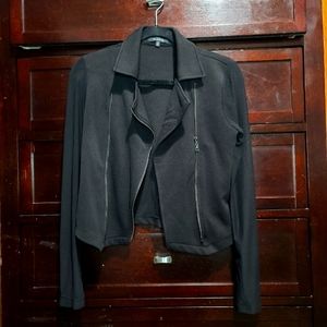 Papaya Black Blazer with Sheer Sleeves | S